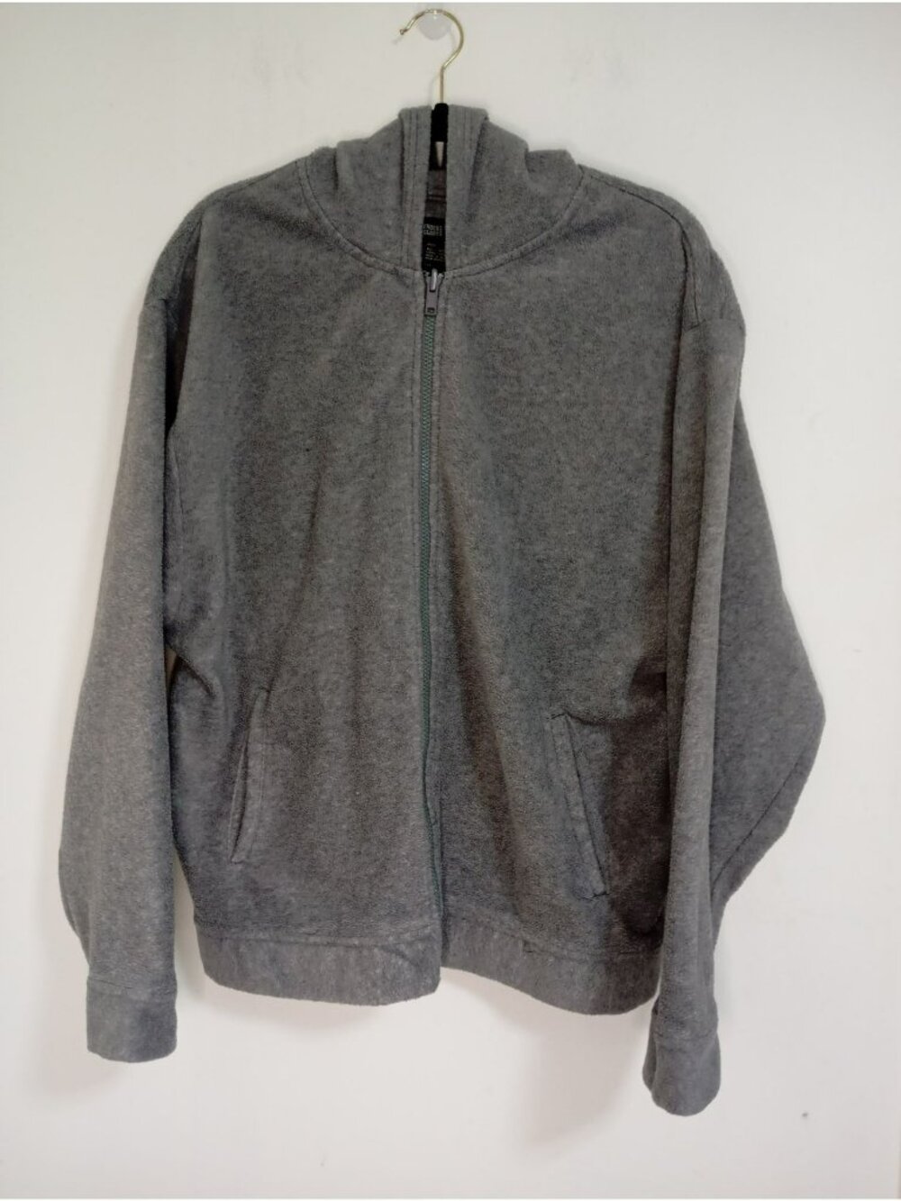 Faded Glory Mens Charcoal Gray Full-Zip Hoodie Jacket L 100% Cotton Body